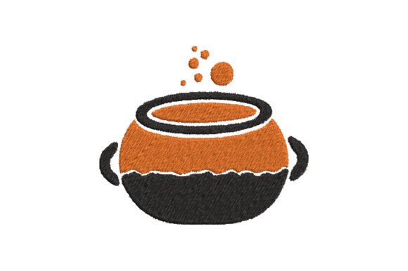 Orange Black Halloween Cauldron