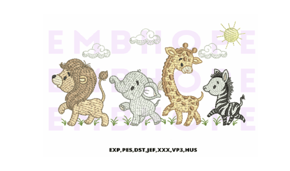 Safari Lion Giraffe Elephant Zebra