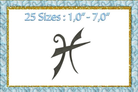 Zodiac Pisces Embroidery Design